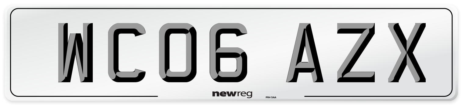 WC06 AZX Number Plate from New Reg